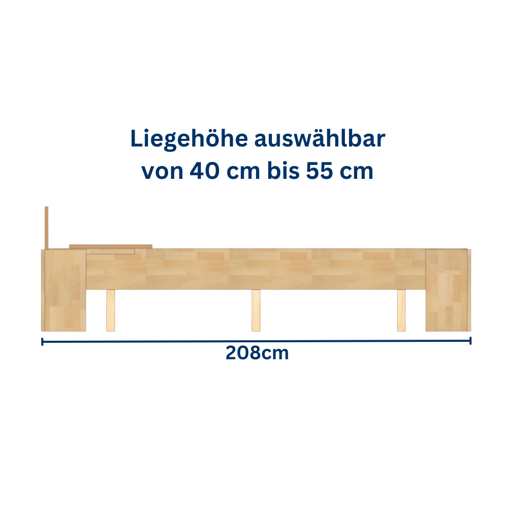 Komfortbett-Einzelbett Buche-Holz
