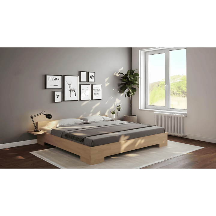 Komfortbett-Doppelbett Buche-Holz