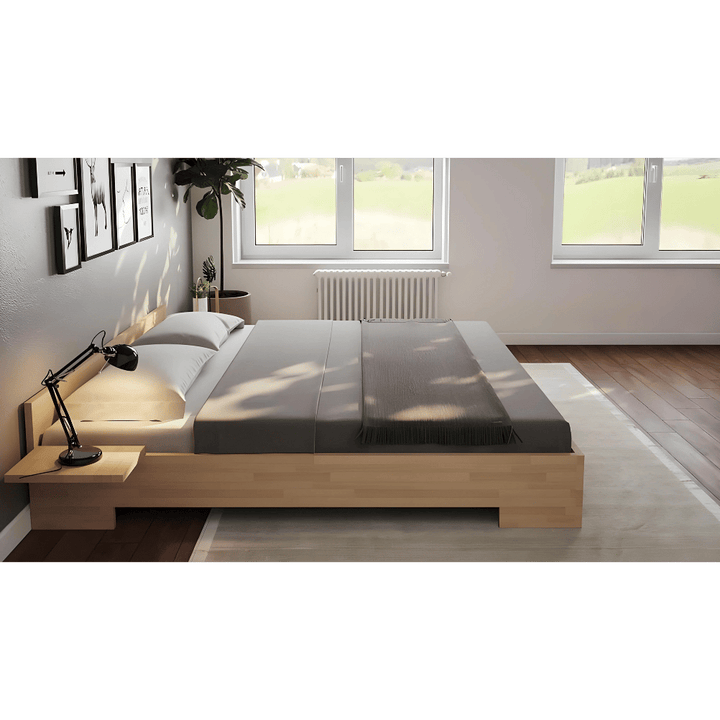 Komfortbett-Doppelbett Buche-Holz