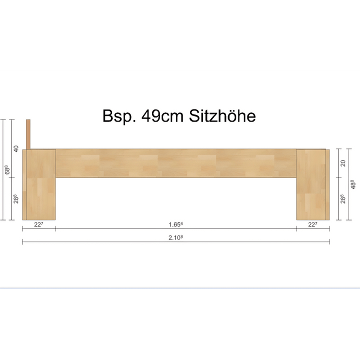 Komfortbett-Doppelbett Buche-Holz
