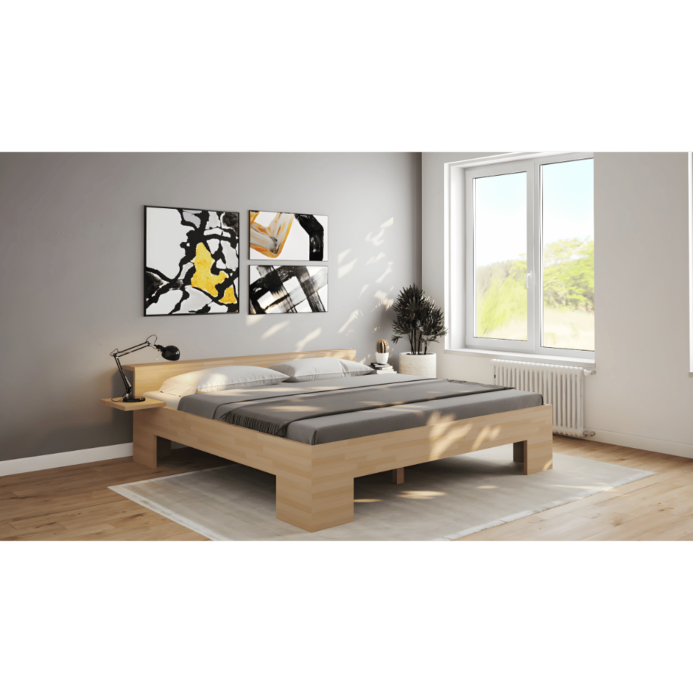 Komfortbett-Doppelbett Buche-Holz