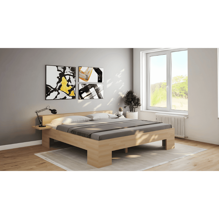 Komfortbett-Doppelbett Buche-Holz