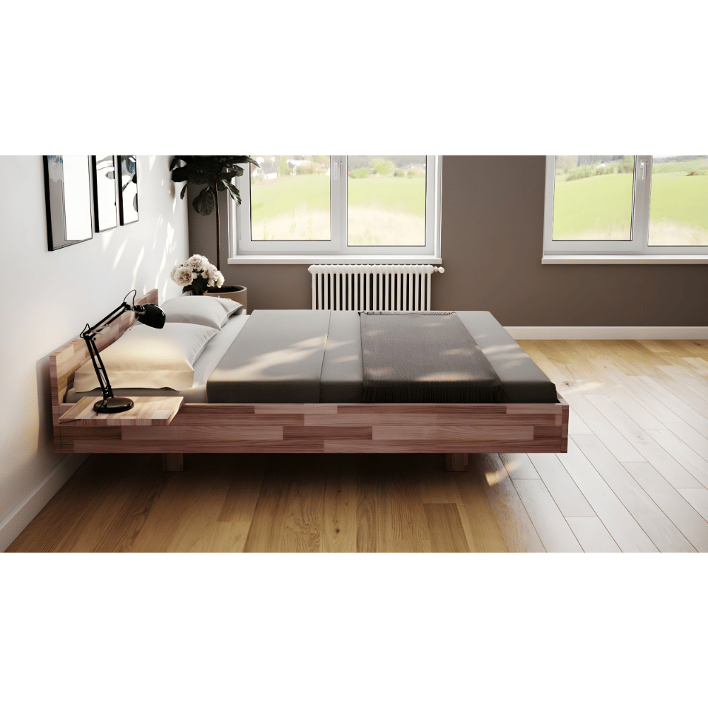 Schwebebett-Doppelbett Buche-Holz