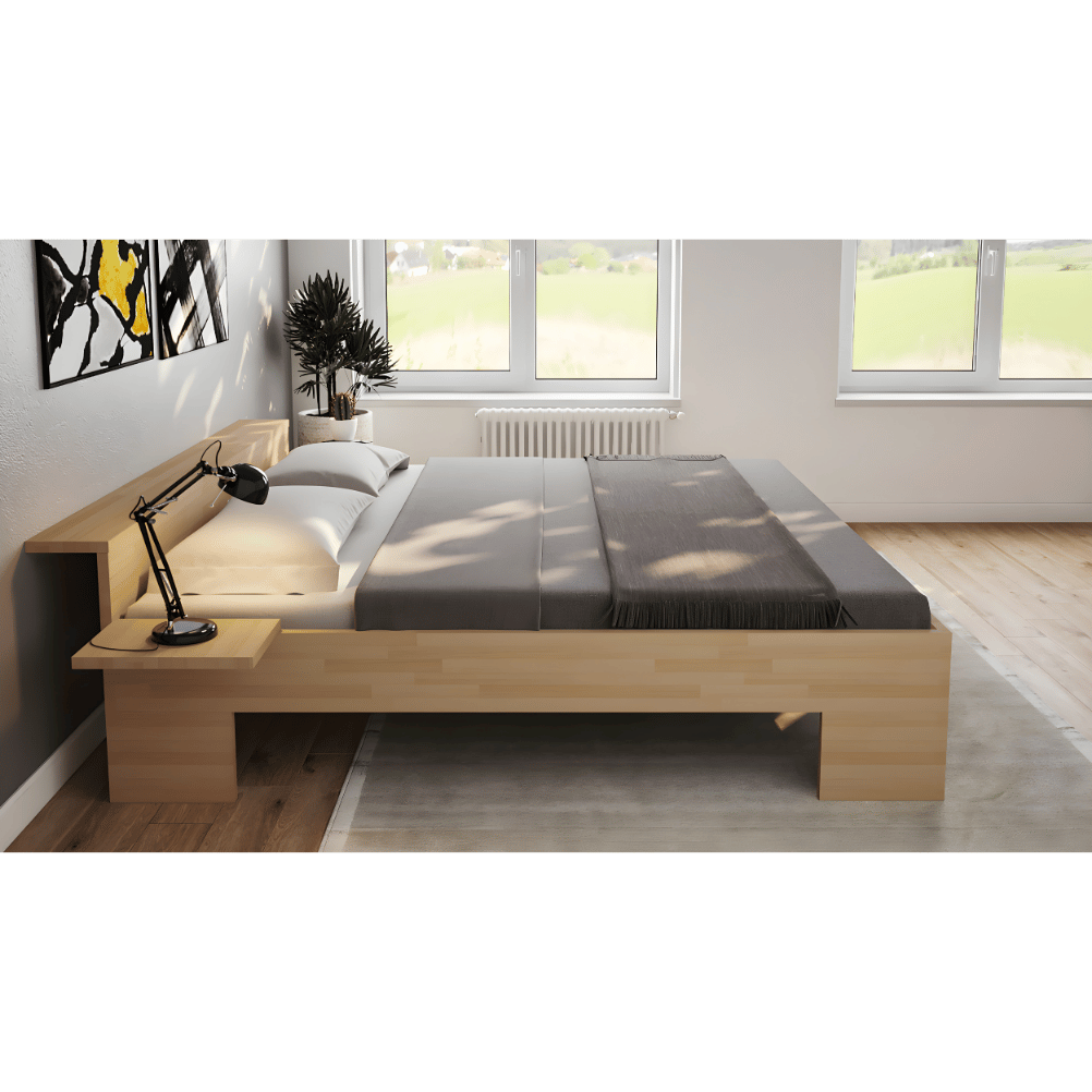 Komfortbett-Doppelbett Buche-Holz
