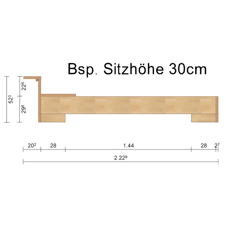 Komfortbett-Doppelbett Buche-Holz