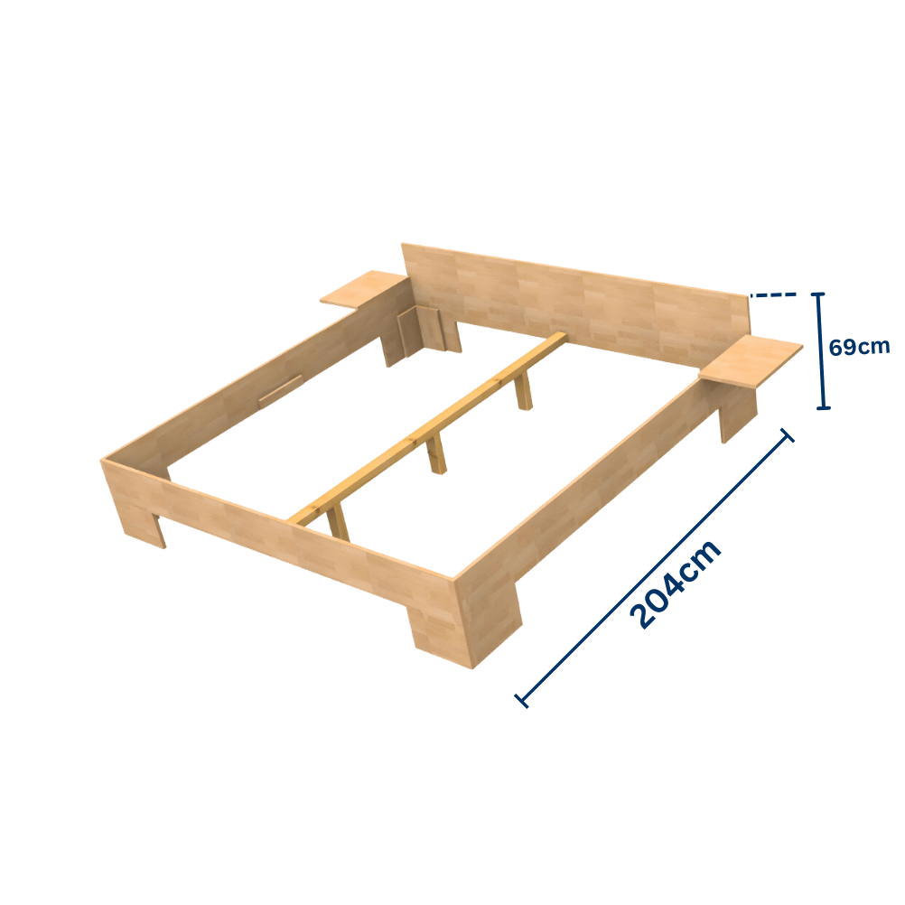 Komfortbett-Doppelbett Buche-Holz