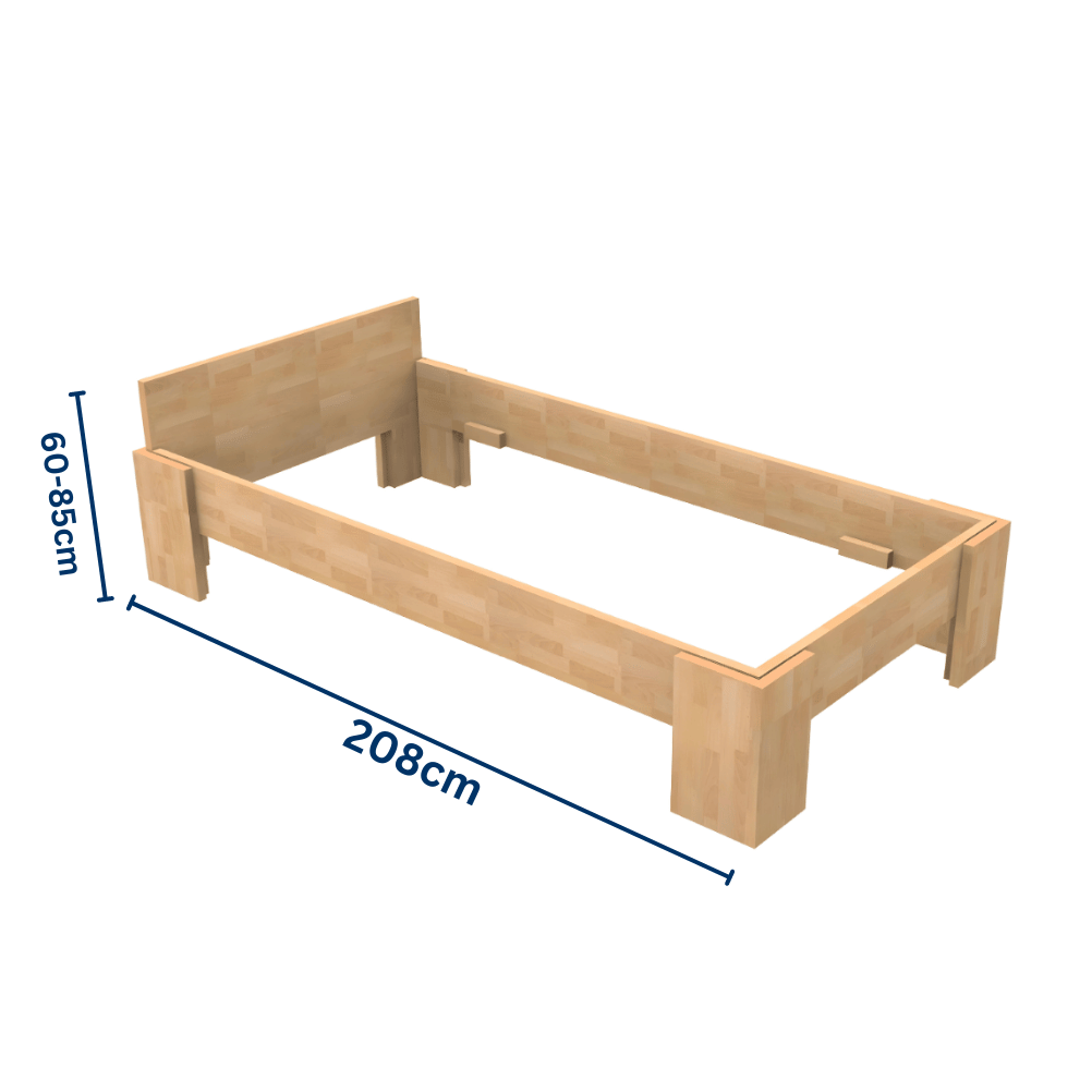 Komfortbett-Einzelbett Buche-Holz