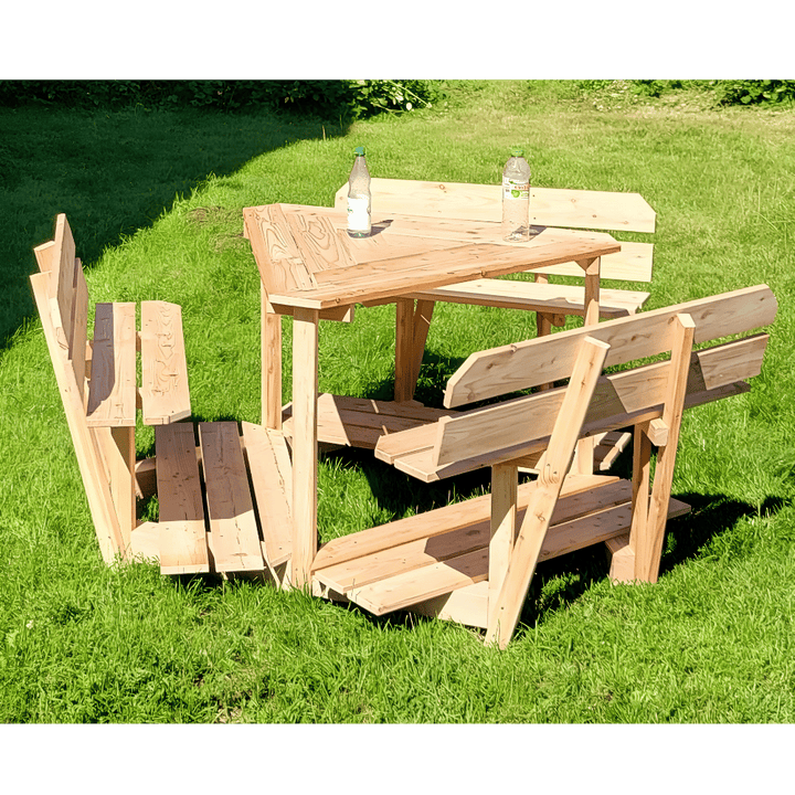 Rustikale Sitzgruppe für 6 Personen - Biertisch, Partytisch