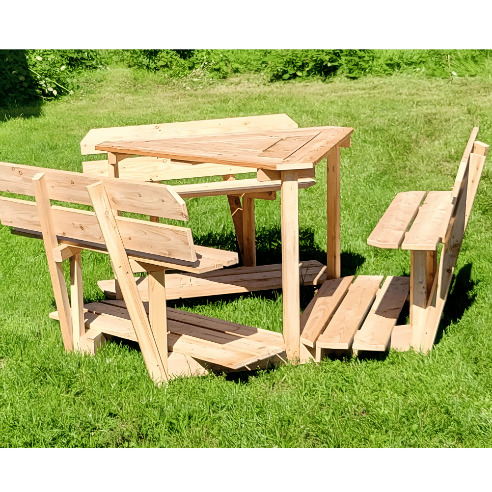 Rustikale Sitzgruppe für 6 Personen - Biertisch, Partytisch