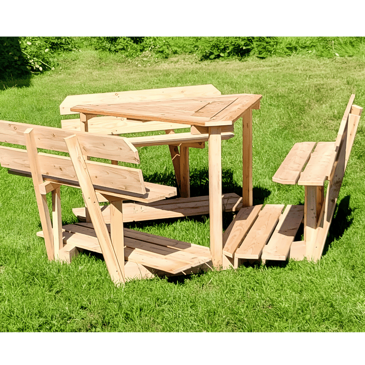 Rustikale Sitzgruppe für 6 Personen - Biertisch, Partytisch