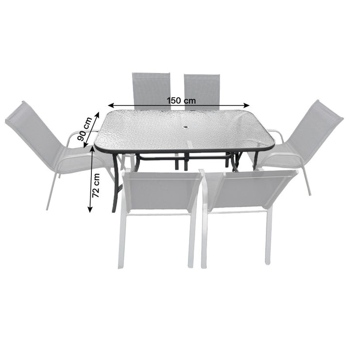 BRIZO GARTENMÖBEL-SET, STAHLTISCH, 6 STÜHLE