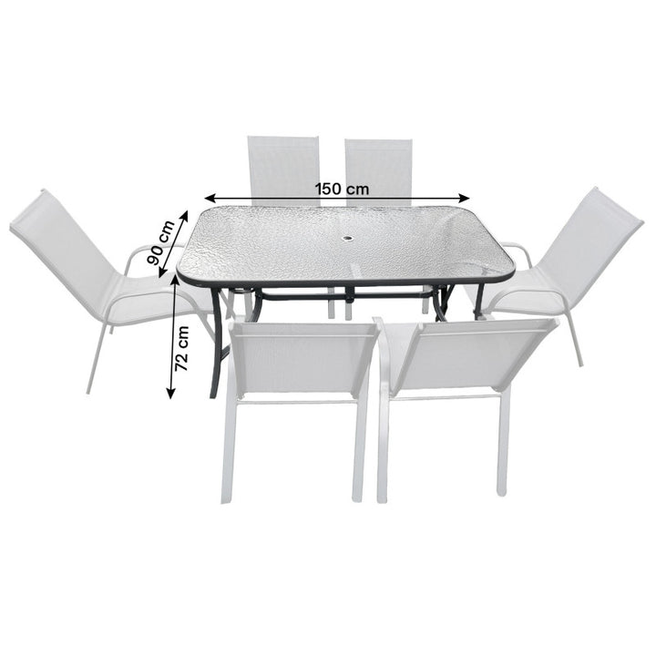 BRIZO GARTENMÖBEL-SET, STAHLTISCH, 6 STÜHLE