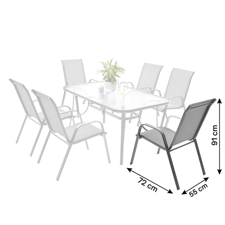 BRIZO GARTENMÖBEL-SET, STAHLTISCH, 6 STÜHLE